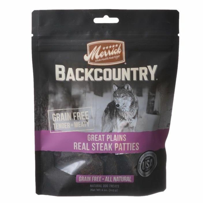 Merrick Backcountry Great Plains Real Steak Patties 4.5oz Free Shipping