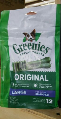 GREENIES Dental Dog Treats, Large, Original Flavor, 12 Treats, 18 oz.