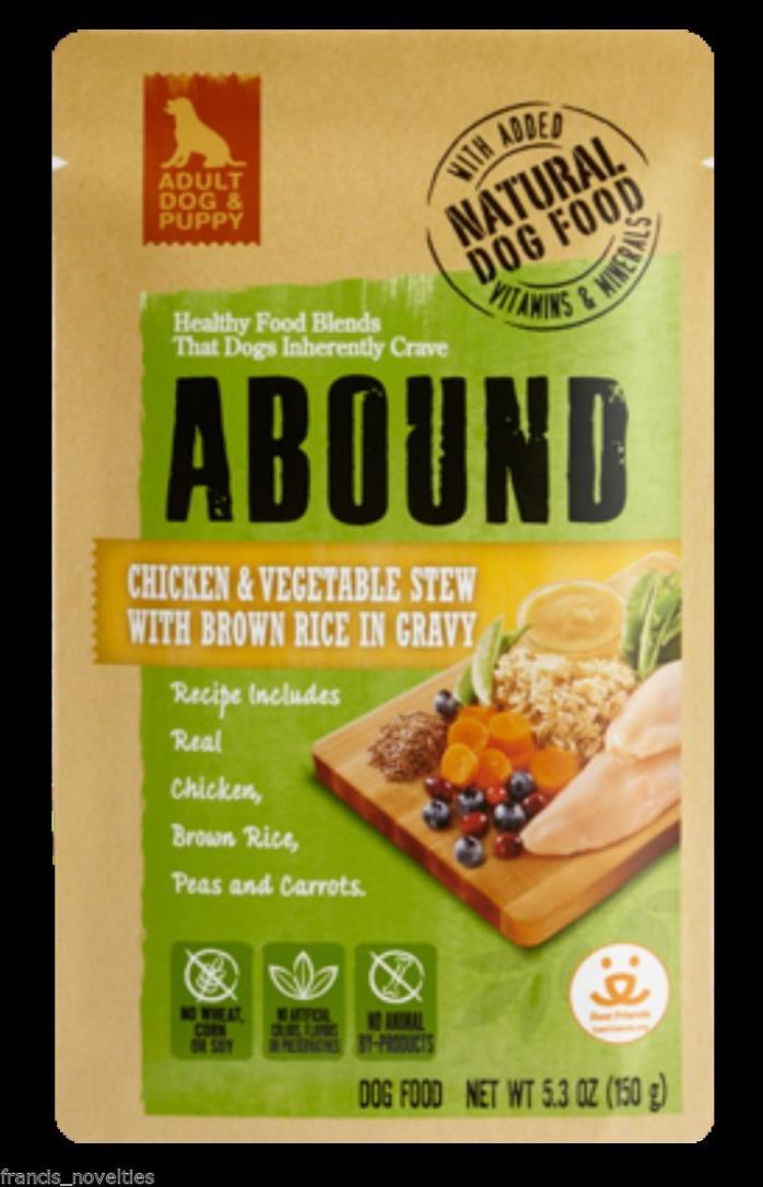 Abound 5.3 oz Chicken & Vegetables with Brown Rice in Gravy dog wet food canine