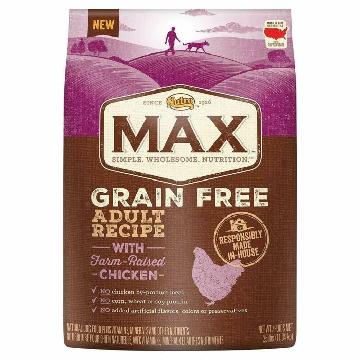 Nutro Max Grain Free Adult Recipe With Farm Raised Chicken Dry Dog Food, (1) 25-