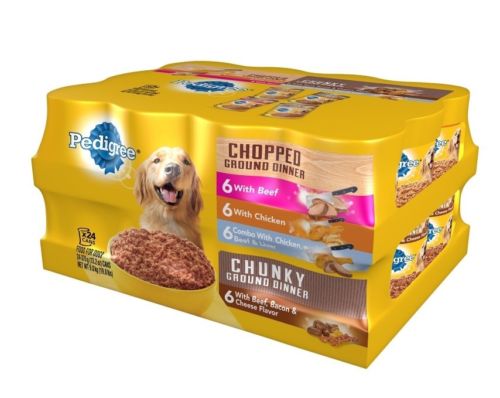 Pedigree Chopped Ground Dinner Wet Dog Food Variety Pack 13.2 oz. 24ct FREE SHIP