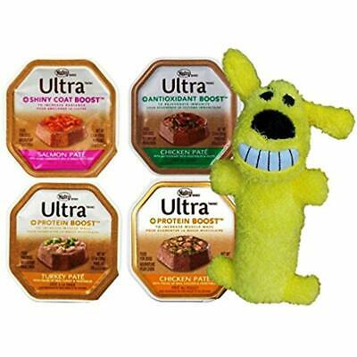 Nutro Ultra Dog Food 4 Flavor 8 Can With Toy Bundle (2) Shiny Coat Boost Salmon,