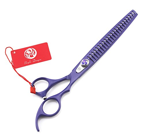 Purple Dragon 8.0 inch Professional Pet Grooming Scissors - Dog Chunker Shears -