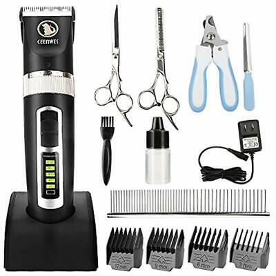 Ceenwes Dog Electric Clippers Heavy Duty Low Noise Rechargeable Cordless Pet Kit