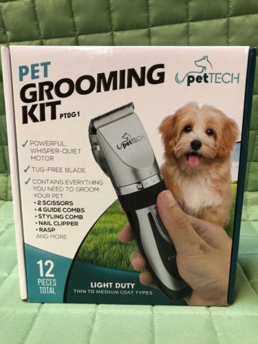 Pet Grooming Kit 12 Pieces total Pet Tech PTOG1 RECHARGEABLE..