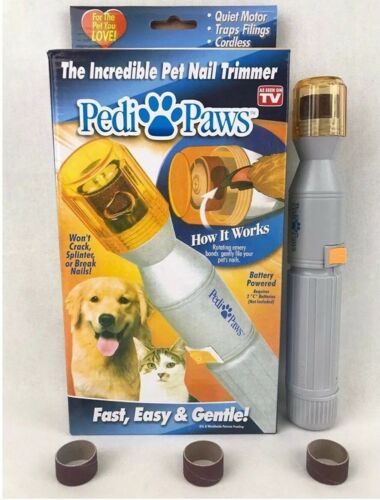 NEW Pedi Paws Nail Trimmer Grinder Grooming Tool Care Clipper For Pet Dog Cat