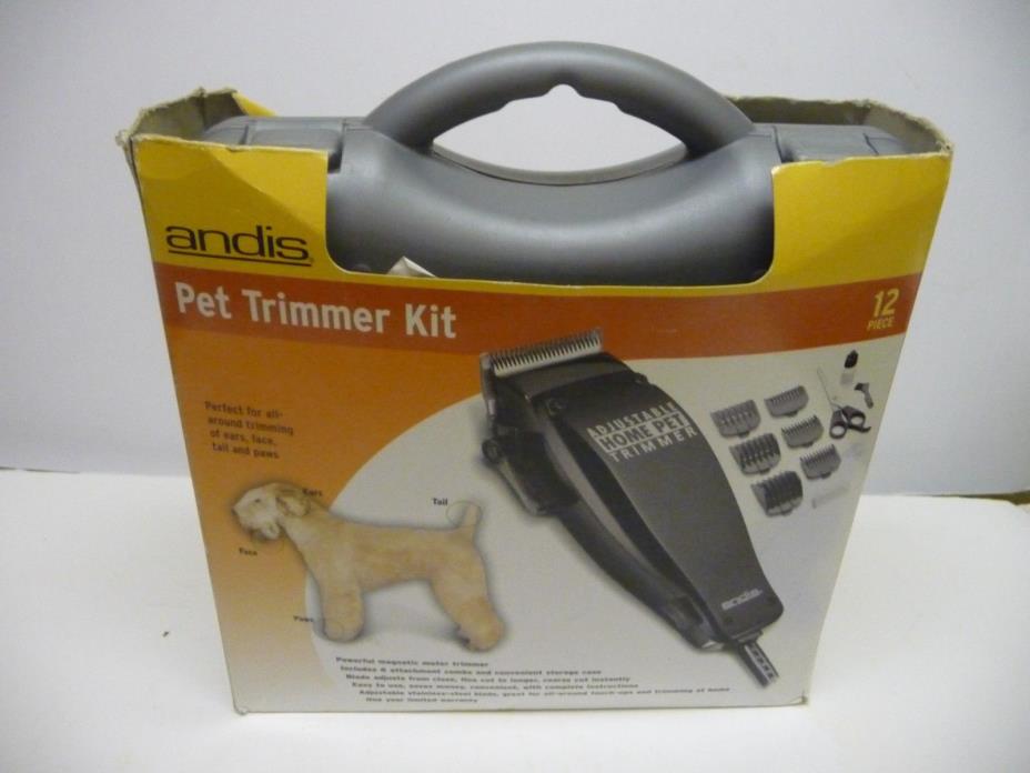 Andis Magnetic Motor Pet Trimmer Kit With (6) Attachment Combs And Storage Case.