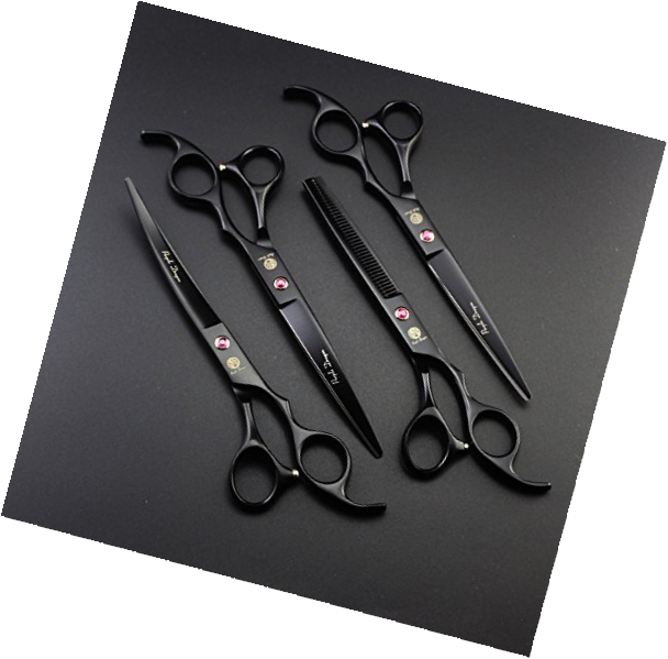 Purple Dragon Professional 7.0 inch 4PCS Pet Grooming Scissors Kit Japan Premium