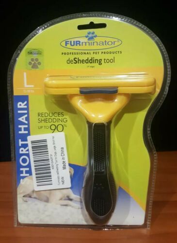 Authentic Furminator Large Dog Short Hair Deshedding Tool Yellow 51-90 Lbs