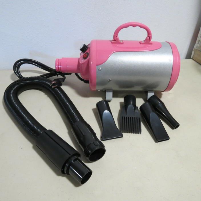 SHELANDY 3.2HP Stepless Adjustable Speed Pet Hair Force Dryer Dog Grooming PINK