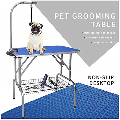 LEIBOU Pet Dog Grooming Table Foldable Grooming Table Heavy Duty Stainless Steel