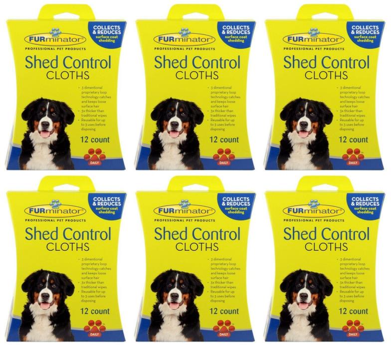 NEW 72-COUNT FURminator Dog Shed Control Cloths Removes Loose Hair & Cleans Coat