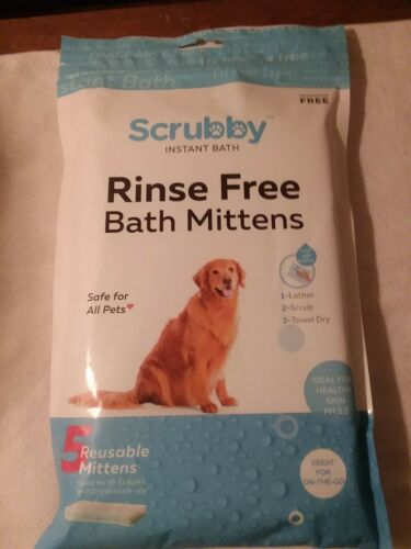 Scrubby  instant Pet  rinse free Bath Mittens