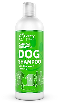 Zesty Paws Dog Shampoo with Oatmeal & Aloe Vera - Natural Grooming Pet Wash for