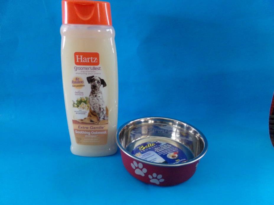 Hartz Mountain Groomer's Best Oatmeal Dog Shampoo + bowl + help feed animals