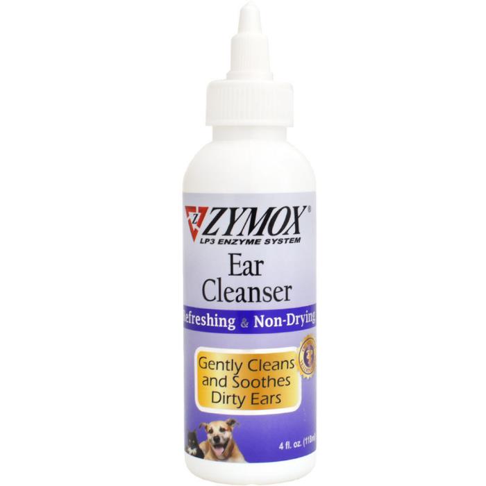 Zymox Ear Cleanser Pet Cat Dog Cleansing Treatment Non Toxic Enzymes 4 oz