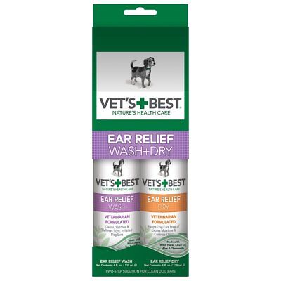 Vet's Best Dog Ear Cleaner Kit Ear Relief Wash & Dry