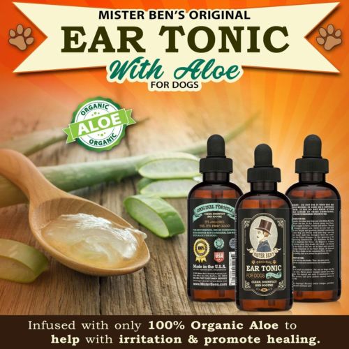 Dog Ear Cleaner by Mister Bens - Original Ear Tonic with Aloe for Dogs 4 Oz.