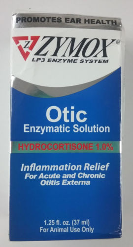 Zymox Otic Enzymatic Solution For Animals Hydrocortisone 1.25oz. EarTreatment