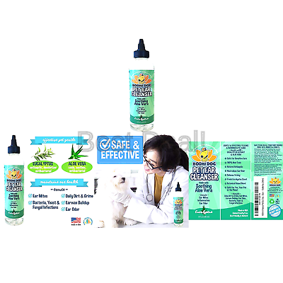 New All Natural Pet Ear Cleaner for Dogs and Cats | Eucalyptus & Aloe Vera Cl...