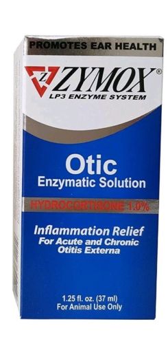 Zymox Otic HC 1.0 % Enzymatic Pet Solution with cortisone Dog otitis 1.25 oz