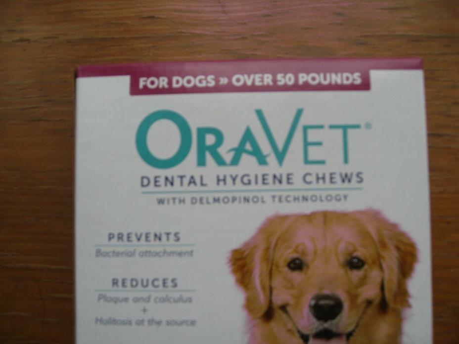 60 OraVet Dental Hygiene Chews for Dogs over 50 Lbs. , Best by 7/24/2018