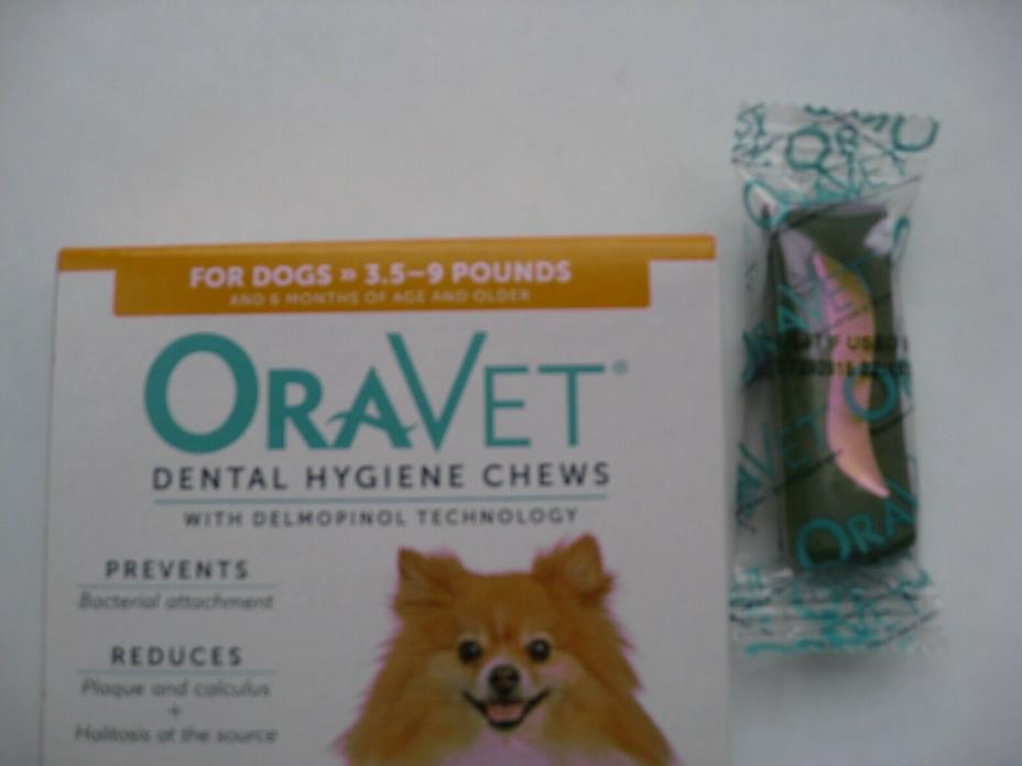 30 OraVet Dental Hygiene Chews for Dogs 3.5 lbs to 9 lb Lbs. , Best by 7/29/2018