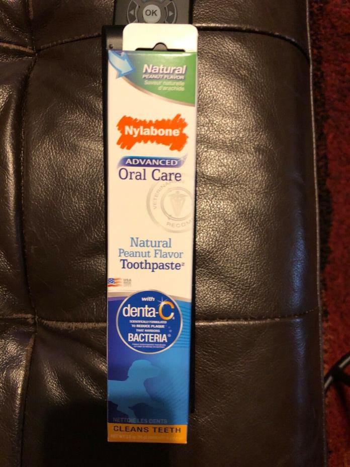 Nylabone Advanced Oral Care 2.5oz Peanut Flavored Natural Dog Toothpaste New