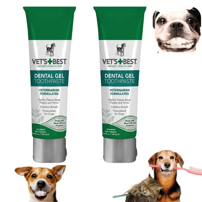 Dog Dental Gel Toothpaste Pack of 2 Formulated Teeth Bad Breath Fresh Cleaning
