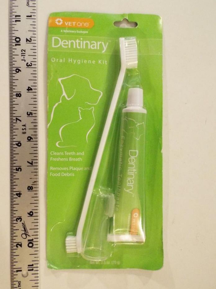 NEW-Vet One Dentinary Oral Hygiene Kit for Cats & Dogs-Cat-Dog w/ Finger Brush**