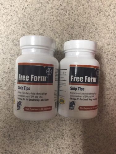 New Free Form Snip Tips Omega-3 for Small Dogs and Cats(2x 60 capsules)120 total