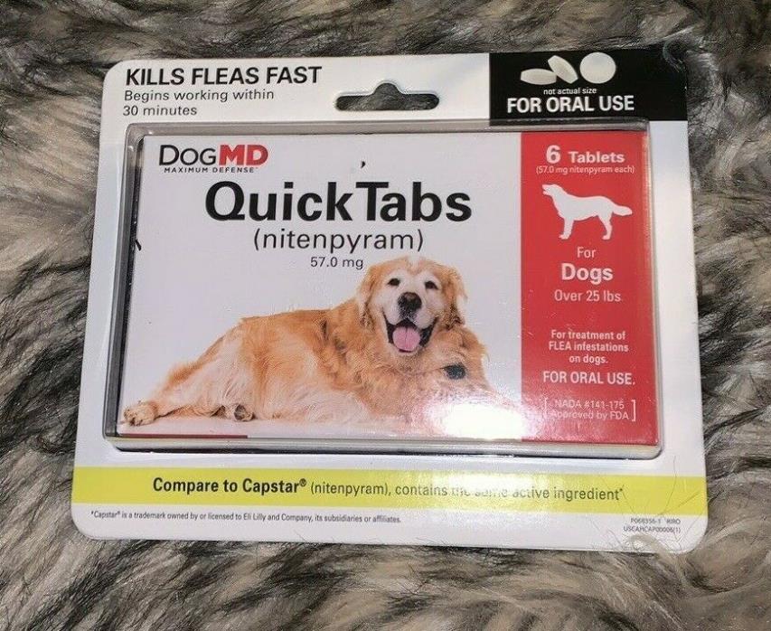 Dog MD Quick Tabs Flea Treatment for Dogs Over 25 lbs NEW FREE SHIPPING