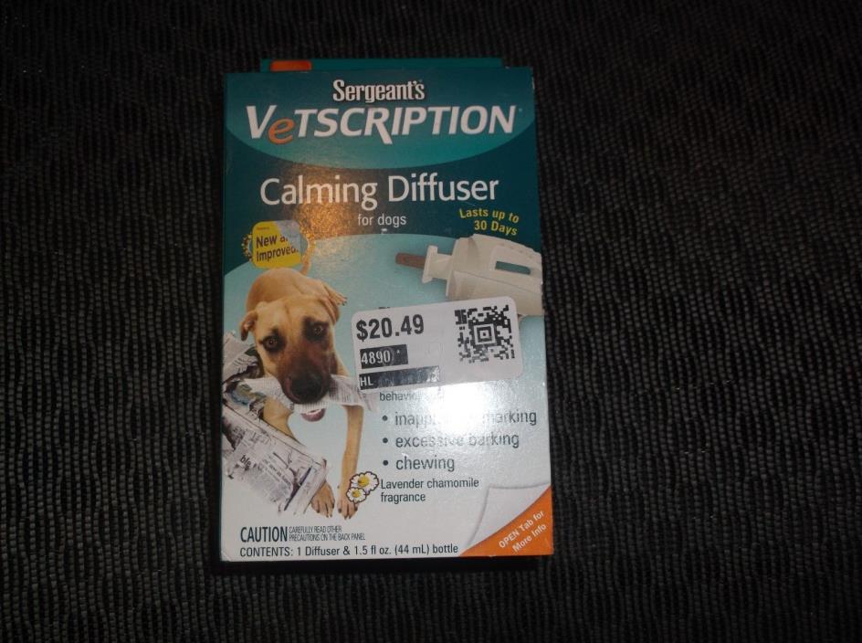 NEW Sergeant's VETSCRIPTION Calming Diffuser for Dogs
