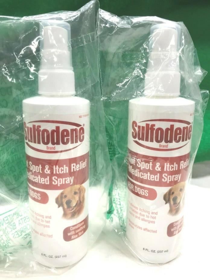 * 2 Pack* Sulfodene Medicated Hot Spot & Itch Relief Spray for Dogs, 8 Fl. Oz.