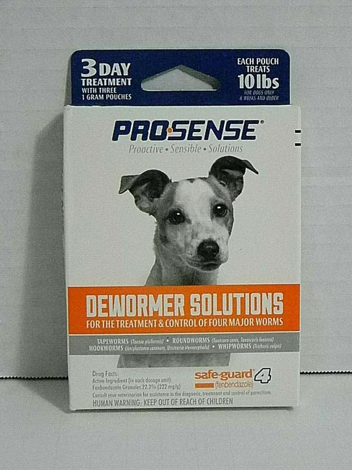 Pro Sense Safe-guard 4  Dewormer Solutions 3- 1 gram packs Exp 12/2019