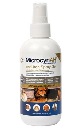 MicrocynAH Anti Itch Moisturizing Skin Spray for Horses Dogs Cats etc 8oz
