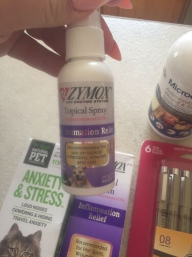 Zymox Topical Spray Dog Cat Pet Hot Spots and Skin Infections Relief 2 oz