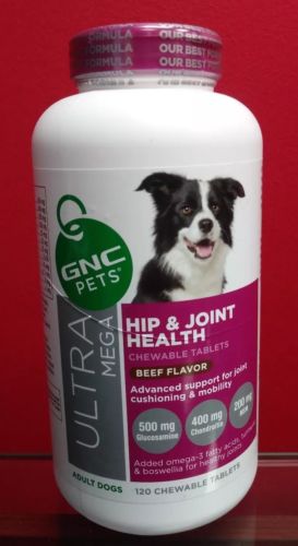 NEW GNC Pets Ultra Mega Hip & Joint Health Beef Flavor 120 tablets Adult Dogs