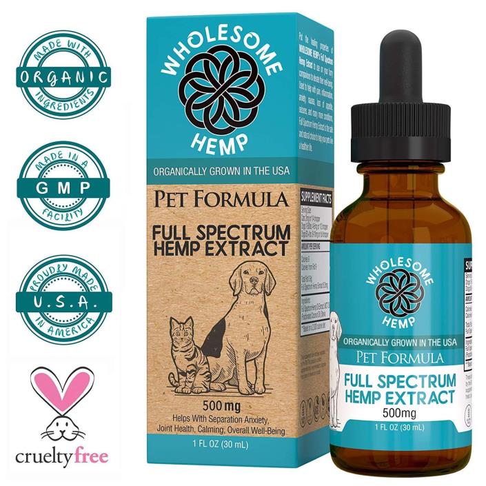 Full Spectrum Hemp Oil Extract for Dogs & Cats Natural Joint Pain Relief Anxiety