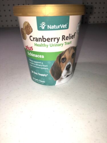 NaturVet CRANBERRY Relief and Echinacea Soft Chew Dog Urinary Tract 60 count Cup