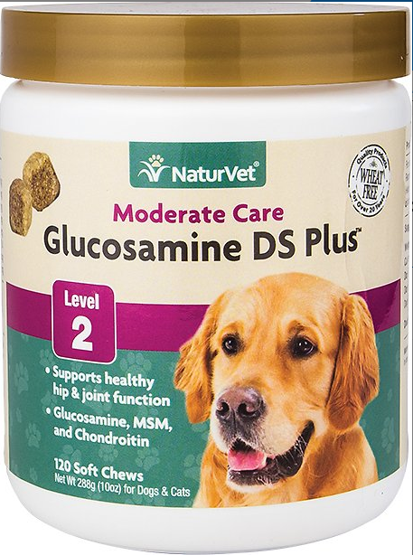 NaturVet Glucosamine Plus MSM Chondroitin Dog Cat Soft Chews 120 Count Set of 2