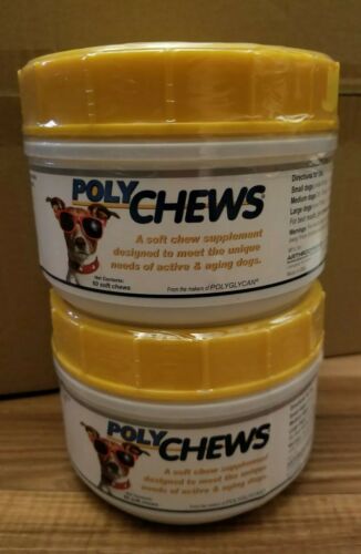 New: Lot of 2 Polychews For Active & Aging Dogs (120 Soft Chews Total)