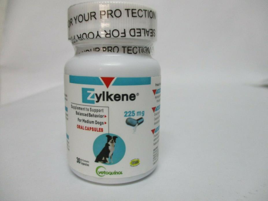 Vetoquinol Zylkene 225 mg Medium Dogs 30 ct Factory Sealed Bottle