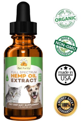 Organic Hemp Oil for Dogs Cats Anxiety Painful Hips Joints Anti Inflammatory