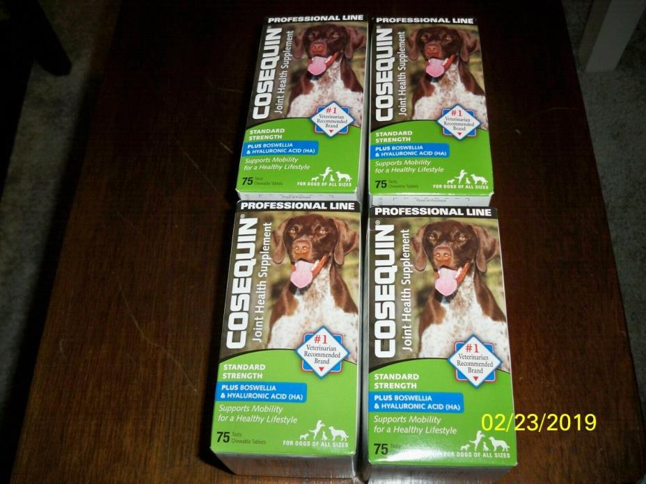 [4] COSEQUIN STANDARD STRENGTH JOINT HEALTH FOR DOGS ALL SIZES 300 TABLETS   NEW