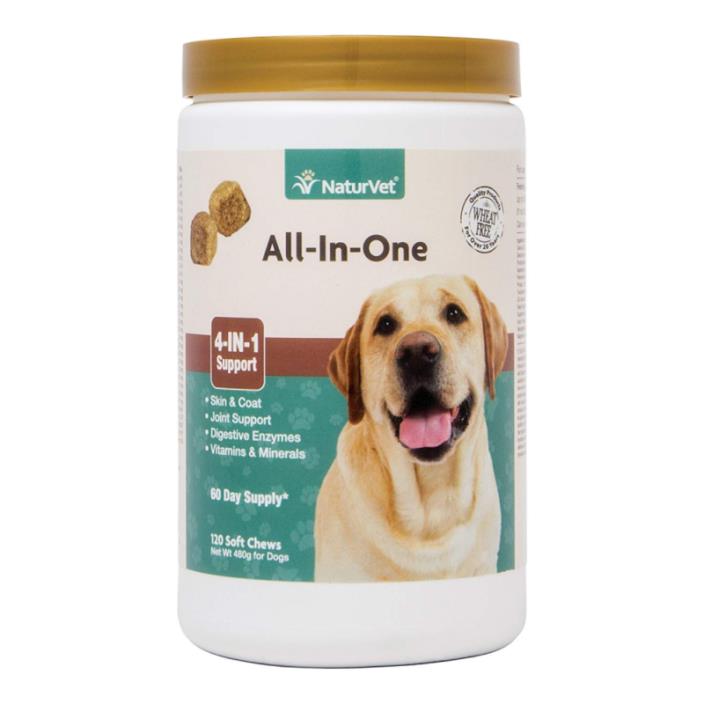 NaturVet All-in-One 4-in-1 Support for Dogs, Soft Chews, Made in USA