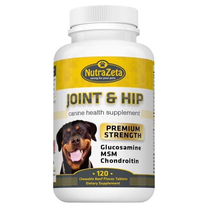 Premium 800mg Glucosamine for Dogs Hip Joint Supplement 120 Chewable Tabs