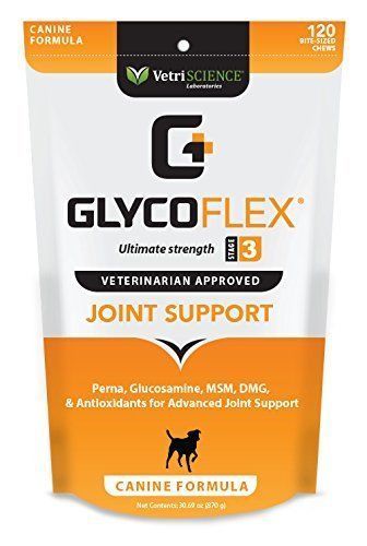 VetriScience Laboratories GlycoFlex 3 Hip and Joint Support for Dogs, 120 Bite