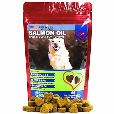 Salmon Oil For Dogs - Treats All-Natural Omega 3 6, DHA, EPA And Fish Supports