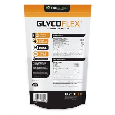 Glycoflex 3 For Dogs Pet Supplies 120 Bite Sized Chews Hip Joint Supplement New